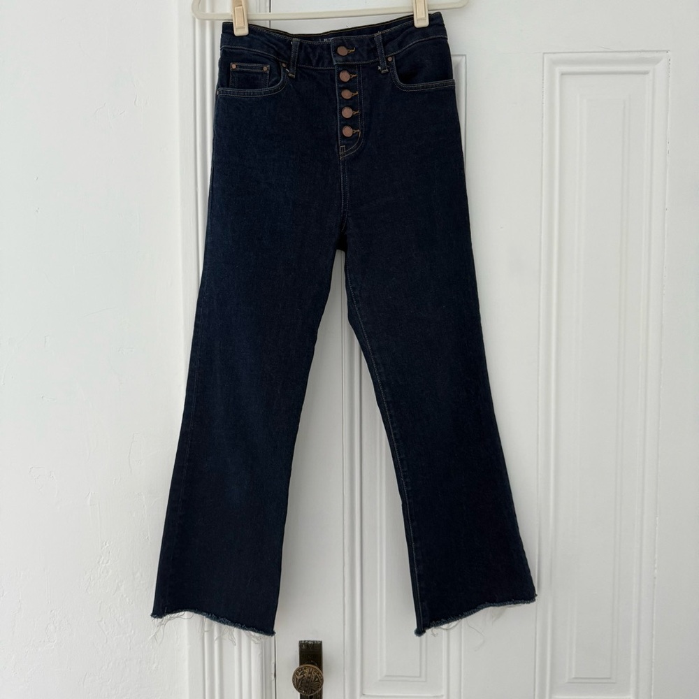 Boden Dark Blue Flare raw hem Jeans
